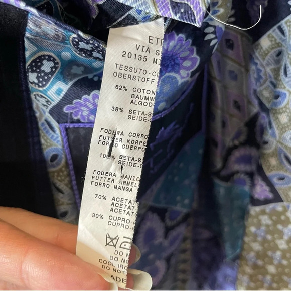 Etro Milano Purple Stripe Tessuto One Button Blazer Suit Jacket - Picture 7 of 9